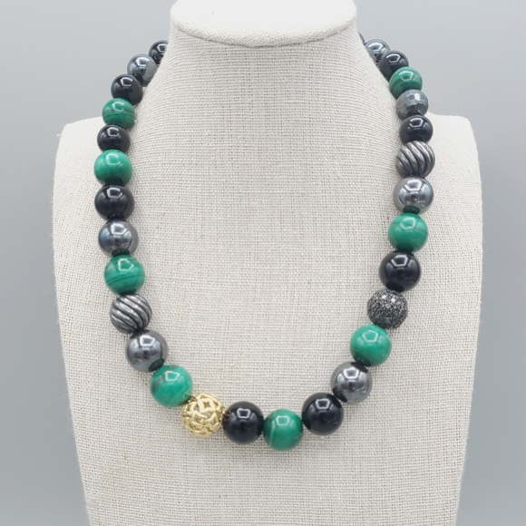 David Yurman Elements Bead Necklace With Gold and Diamonds - Picture 4 of 12